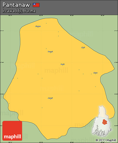 Savanna Style Simple Map of Pantanaw, cropped outside