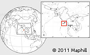 Blank Location Map of Pyapon, within the entire country