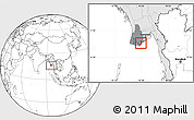 Blank Location Map of Pyapon, highlighted country, highlighted parent region