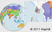 Political Location Map of Pyapon, highlighted country, highlighted parent region