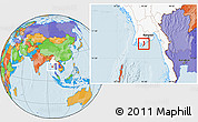 Political Location Map of Pyapon, highlighted country