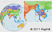 Political Location Map of Pyapon, highlighted parent region, within the entire country