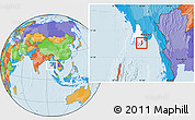 Political Location Map of Pyapon, highlighted parent region