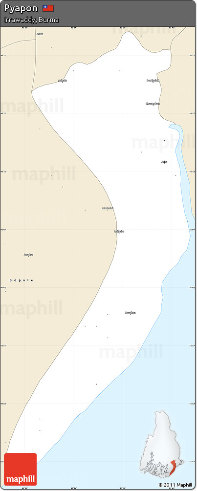 Classic Style Simple Map of Pyapon