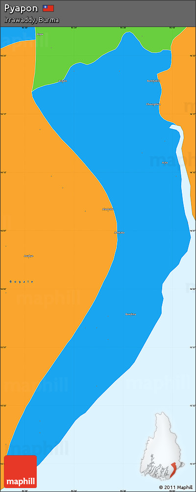 Political Simple Map of Pyapon