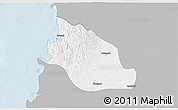 Gray 3D Map of Thabaung, single color outside