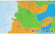 Political 3D Map of Thabaung