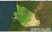 Satellite 3D Map of Thabaung, darken