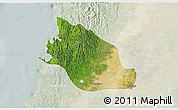 Satellite 3D Map of Thabaung, lighten