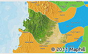 Satellite 3D Map of Thabaung, political outside