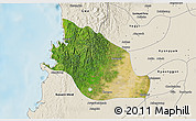 Satellite 3D Map of Thabaung, shaded relief outside