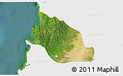 Satellite 3D Map of Thabaung, single color outside
