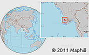 Gray Location Map of Thabaung