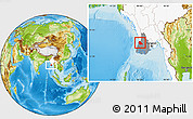 Physical Location Map of Thabaung, highlighted country, highlighted parent region