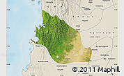 Satellite Map of Thabaung, shaded relief outside
