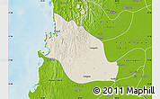 Shaded Relief Map of Thabaung, physical outside