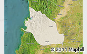 Shaded Relief Map of Thabaung, satellite outside