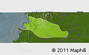 Physical Panoramic Map of Thabaung, darken