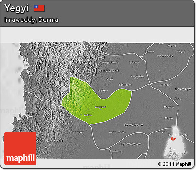 Physical 3D Map of Yegyi, desaturated
