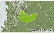 Physical 3D Map of Yegyi, semi-desaturated