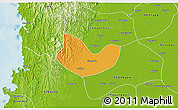 Political 3D Map of Yegyi, physical outside
