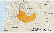 Political 3D Map of Yegyi, shaded relief outside