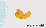Political 3D Map of Yegyi, single color outside