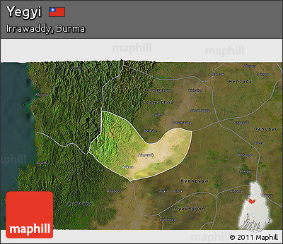 Satellite 3D Map of Yegyi, darken