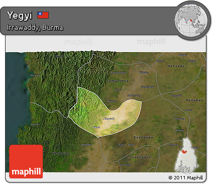 Satellite 3D Map of Yegyi, darken