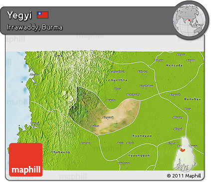 Satellite 3D Map of Yegyi, physical outside