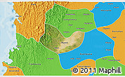 Satellite 3D Map of Yegyi, political outside