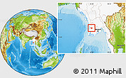 Physical Location Map of Yegyi, highlighted country
