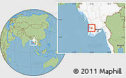 Savanna Style Location Map of Yegyi, highlighted country