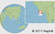 Savanna Style Location Map of Yegyi, highlighted parent region