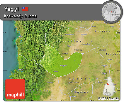 Physical Map of Yegyi, satellite outside