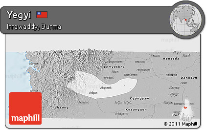 Gray Panoramic Map of Yegyi