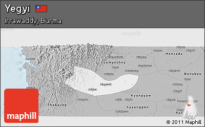 Gray Panoramic Map of Yegyi