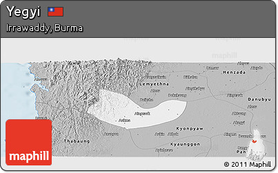 Gray Panoramic Map of Yegyi