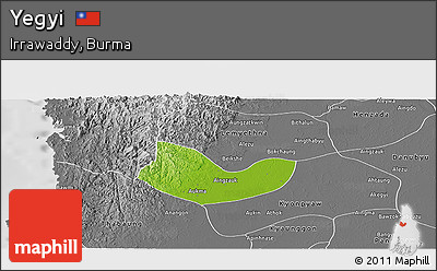Physical Panoramic Map of Yegyi, desaturated