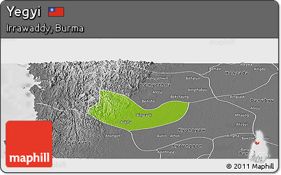 Physical Panoramic Map of Yegyi, desaturated