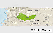 Physical Panoramic Map of Yegyi, shaded relief outside