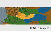 Political Panoramic Map of Yegyi, darken