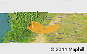 Political Panoramic Map of Yegyi, satellite outside