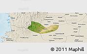 Satellite Panoramic Map of Yegyi, shaded relief outside