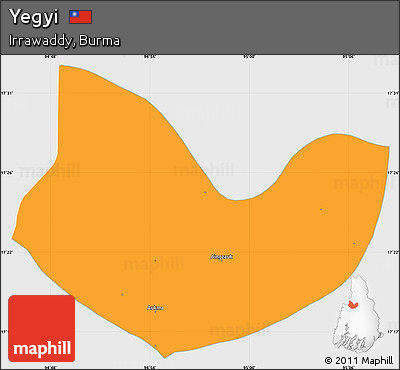 Political Simple Map of Yegyi, single color outside