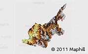 Physical 3D Map of Chipwi, cropped outside