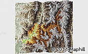 Physical 3D Map of Chipwi, semi-desaturated