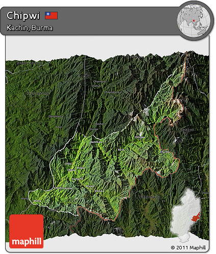Satellite 3D Map of Chipwi, darken