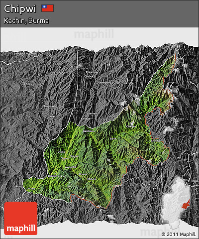 Satellite 3D Map of Chipwi, desaturated