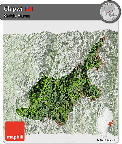 Satellite 3D Map of Chipwi, lighten